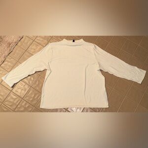 Buffalo David Bitton Ribbed White Long Sleeve Top Stretch Knit XL extra large